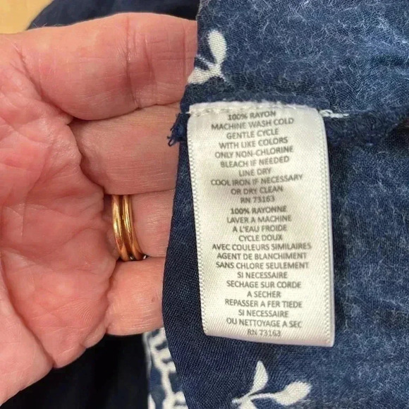 Flint & Moss Dress Navy And White With Flowers V-Neck Sleeveless 1X Women - Picture 10 of 11